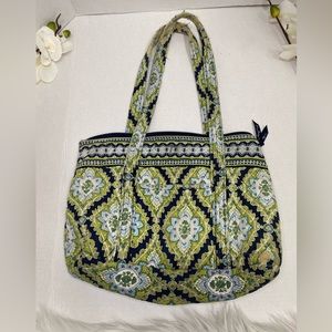 Vera Bradley Shoulder Zip Tote Bag Green ans blue